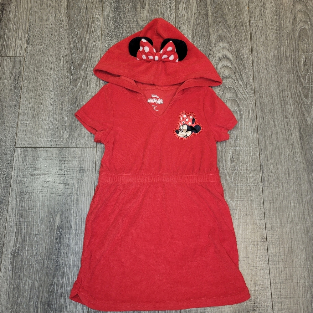 Disney Minnie Mouse Swim Beach Coverup in Red With Hood, Ears and Bow